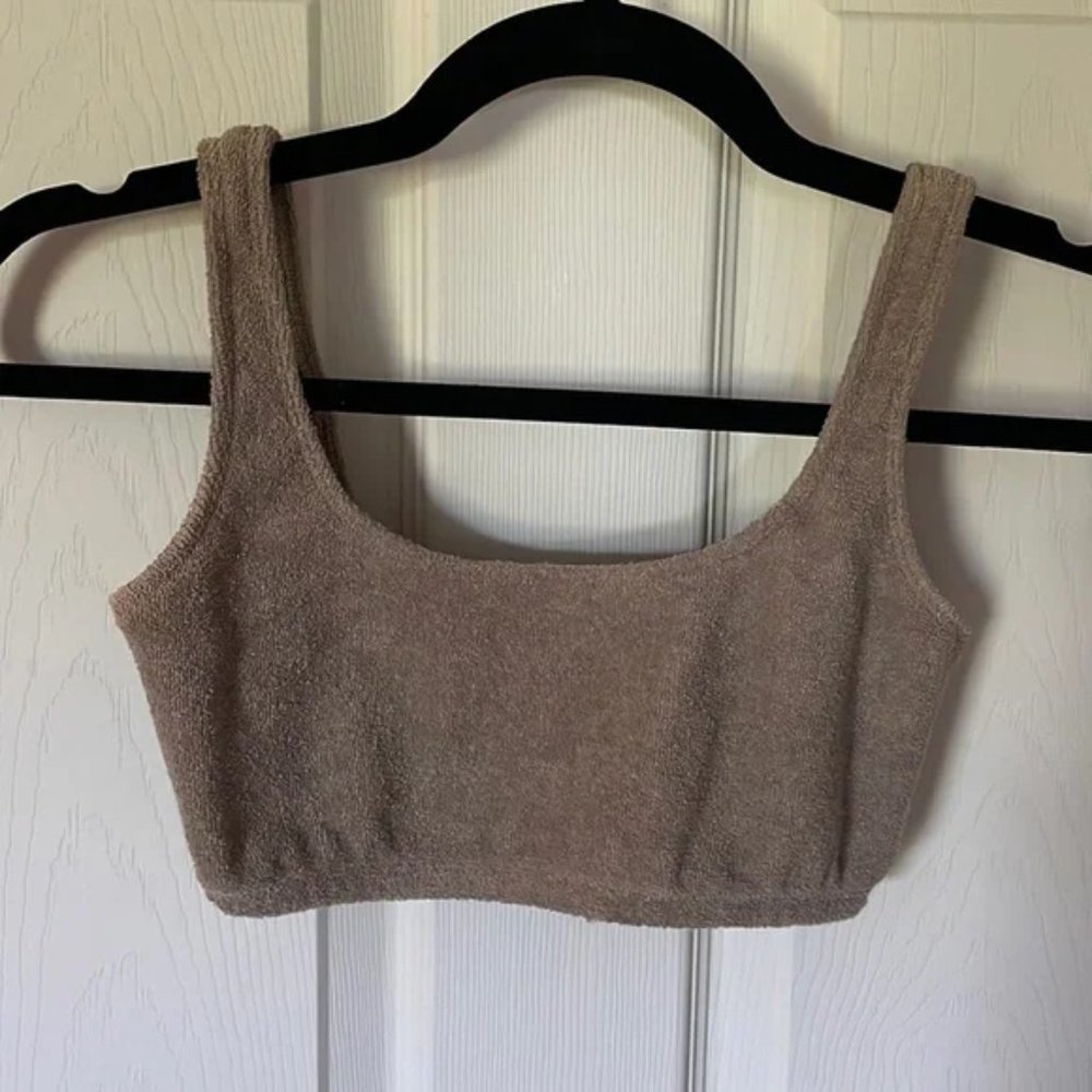 SKIMS TERRY CLOTH BRALETTE IN DESERT SIZE XXS NWT FAST SHIP